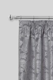 New Edge Blinds 16-19mm Bejeweled Extendable Durable Metal Curtain Pole Set in Metallic Silver - Size: 120 cm - 210 cm - thumbnail 2