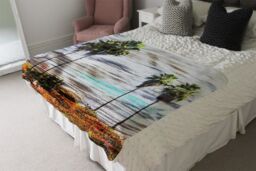 Benjamin Tate Design S&B Palm Blanket in Natural - Size: 120 cm x 150 cm - thumbnail 3