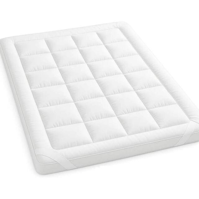 PAWNORA Super King Size 10cm Mattress Topper Luxury Soft Microfiber Hotel in White - image 1
