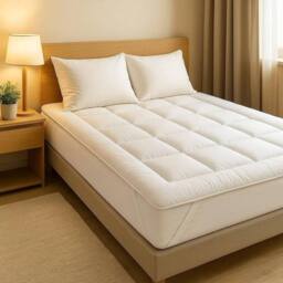 PAWNORA Super King Size 10cm Mattress Topper Luxury Soft Microfiber Hotel in White - thumbnail 6