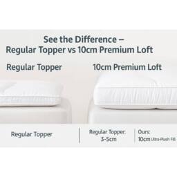 PAWNORA Super King Size 10cm Mattress Topper Luxury Soft Microfiber Hotel in White - thumbnail 4