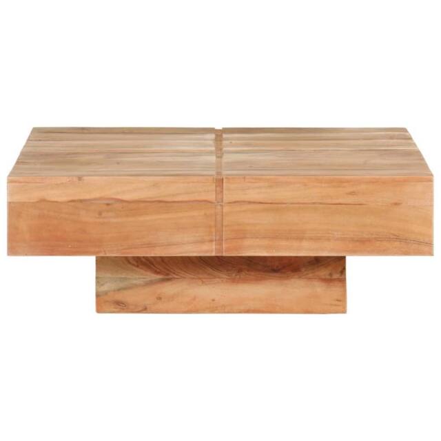 Berkfield Home Coffee Table 80x80x28 cm Solid Acacia Wood in Brown - Size: 80 x 80 x 28 cm - image 1