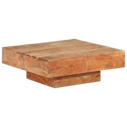 Berkfield Home Coffee Table 80x80x28 cm Solid Acacia Wood in Brown - Size: 80 x 80 x 28 cm - thumbnail 7