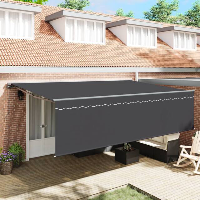 Berkfield Home Retractable Awning Manual Anthracite Gray 500 x 300 cm - image 1