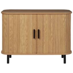 Wyld and Coco Retro Sideboard With Sliding Doors Light Brown Finish Black Legs - thumbnail 5