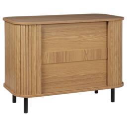 Wyld and Coco Retro Sideboard With Sliding Doors Light Brown Finish Black Legs - thumbnail 6