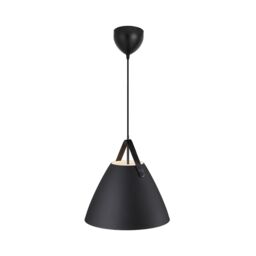 Nordlux Modern Indoor Pendant Light Black Metal E27 Brown & Black Strap - Mains Powered, IP20 - thumbnail 2