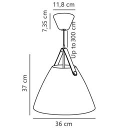 Nordlux Modern Indoor Pendant Light Black Metal E27 Brown & Black Strap - Mains Powered, IP20 - thumbnail 9