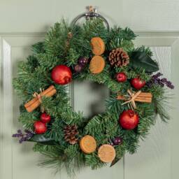 Samuel Alexander 40cm Festive Spice Wreath with Pinecones & Faux Dried Fruit - thumbnail 1