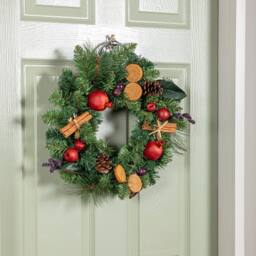 Samuel Alexander 40cm Festive Spice Wreath with Pinecones & Faux Dried Fruit - thumbnail 3