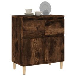 Berkfield Home Sideboard Smoked Oak 60x35x70 cm Engineered Wood in Brown - Size: 60 x 35 x 70 cm - thumbnail 4