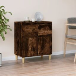 Berkfield Home Sideboard Smoked Oak 60x35x70 cm Engineered Wood in Brown - Size: 60 x 35 x 70 cm - thumbnail 1