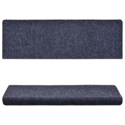 Berkfield Home Stair Mats 15 pcs Needle Punch 65x21x4 cm Blue - Size: Medium - thumbnail 4