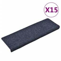 Berkfield Home Stair Mats 15 pcs Needle Punch 65x21x4 cm Blue - Size: Medium - thumbnail 2