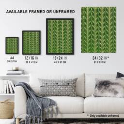 "Artery8 Vintage Japanese Botanical Pattern Vintage Wall Art Print Korin in Green - Size: W12"" x H16""" - thumbnail 3