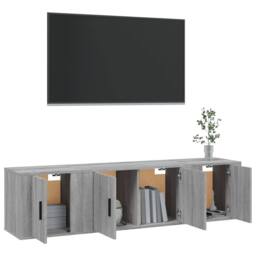 Berkfield Home Classic 3 Piece TV Cabinet Set Grey Sonoma Engineered Wood