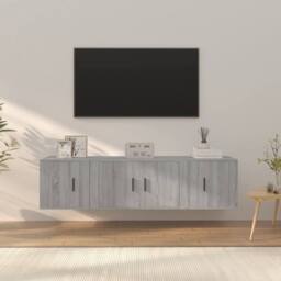 Berkfield Home Classic 3 Piece TV Cabinet Set Grey Sonoma Engineered Wood - thumbnail 2