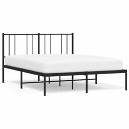 Berkfield Home Metal Bed Frame with Headboard Black 160x200 cm