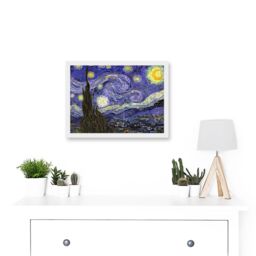 Artery8 Vincent Van Gogh Starry Night Strs Swirl 1888 A4 Artwork Framed Wall Art Print in White - thumbnail 2