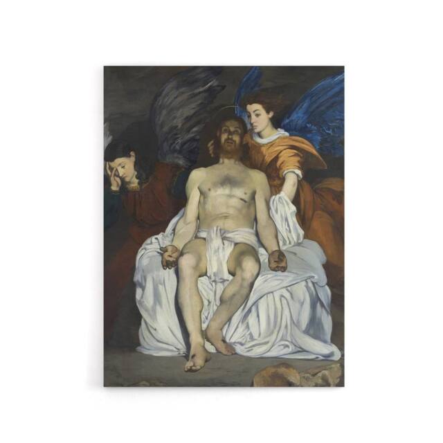 "Artery8 The Dead Christ with Angels Manet Vintage Canvas Wall Art - Size: W18"" x H24""" - image 1