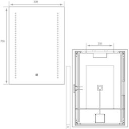 Loops 500 x 700mm IP44 LED Bathroom Mirror - Tunable White - Demister & Shaver Socket - thumbnail 3