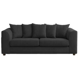 Furnishings For Less UK Casper Chenille 3 Seater Sofa Scatter Back Curved Arm in Black - thumbnail 2
