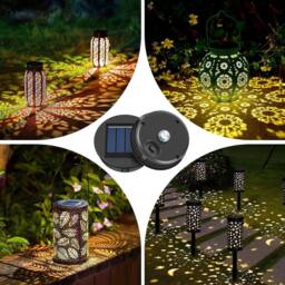 VOGREX 4PCS Solar Lights Replacement Top with LED Bulbs in Black - thumbnail 3