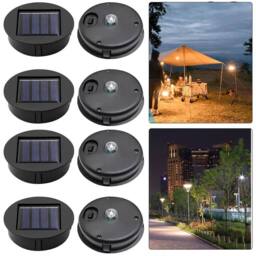VOGREX 4PCS Solar Lights Replacement Top with LED Bulbs in Black - thumbnail 1