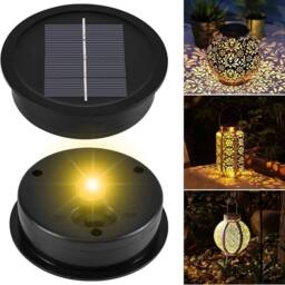 VOGREX 4PCS Solar Lights Replacement Top with LED Bulbs in Black - thumbnail 2