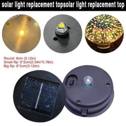 VOGREX 4PCS Solar Lights Replacement Top with LED Bulbs in Black - thumbnail 4