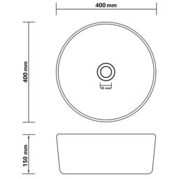 Berkfield Home Luxury Wash Basin Round Matt Light Grey 40x15 cm Ceramic - thumbnail 6