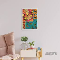 "Artery8 Vintage Vibrant Butterflies Pattern Canvas Wall Art Print Seguy - Size: W18"" x H24""" - thumbnail 3