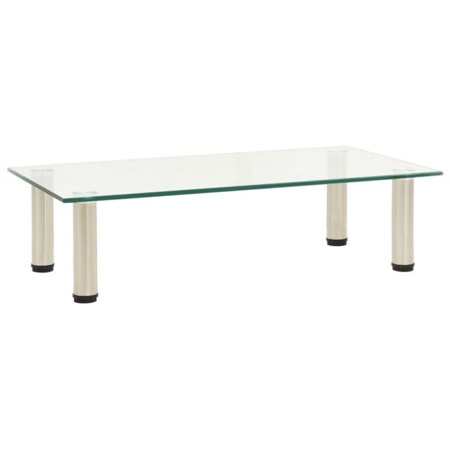 Berkfield Home TV Stand Transparent 60x35x17 cm Tempered Glass in Clear - Size: 60 x 35 x 17 cm - image 1