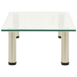 Berkfield Home TV Stand Transparent 60x35x17 cm Tempered Glass in Clear - Size: 60 x 35 x 17 cm - thumbnail 3