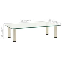 Berkfield Home TV Stand Transparent 60x35x17 cm Tempered Glass in Clear - Size: 60 x 35 x 17 cm - thumbnail 5