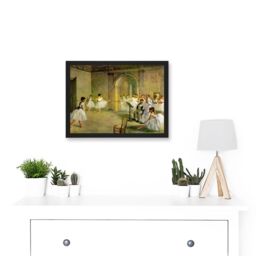Artery8 Painting Degas Hall Opera Ballet Rue Peletier Dancers Artwork Framed Wall Art Print A4 in Black - thumbnail 2