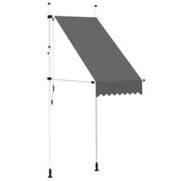 Berkfield Home Manual Retractable Awning 100 cm Anthracite in Charcoal - thumbnail 2