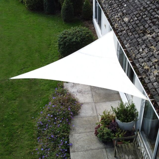 Woven Wood 3.6x3.6x3.6m Triangle Ivory Premium Waterproof Sail Shade