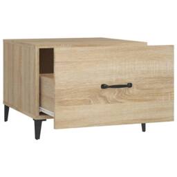 Berkfield Home Decorative Coffee Table with Metal Legs 2 pcs Sonoma Oak 50x50x40 cm in Light Oak - Size: 50 x 50 x 40 cm - thumbnail 9