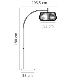 Nordlux Modern Indoor Floor Lamp White Textile E27 Hand Pleated - Mains Powered, IP20 - thumbnail 5