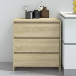 Berkfield Home Sideboard Sonoma Oak 70x41x75 cm Engineered Wood in Brown - Size: 70 x 41 x 75 cm - thumbnail 1