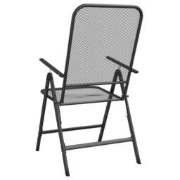 Berkfield Home Folding Garden Chairs 4 pcs Expanded Metal Mesh Anthracite in Black - thumbnail 6