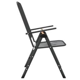 Berkfield Home Folding Garden Chairs 4 pcs Expanded Metal Mesh Anthracite in Black - thumbnail 5