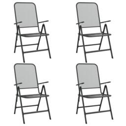 Berkfield Home Folding Garden Chairs 4 pcs Expanded Metal Mesh Anthracite in Black