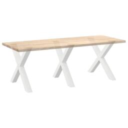Berkfield Home Modern Dining Table Legs X-Shaped 3 pcs White 90x(72-73) cm Steel - thumbnail 8