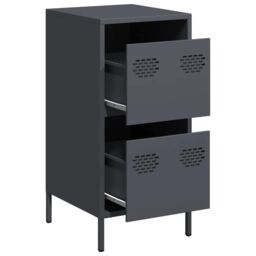 Berkfield Home Sideboard Anthracite 35x39x73.5 cm Cold-rolled Steel in Black - thumbnail 4