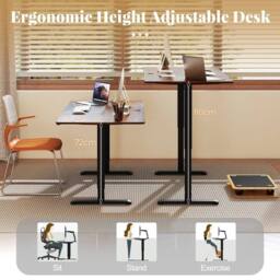 Kelvenix Electric Standing Desk 140 x 70 cm in Brown - Size: 0.6m2 - thumbnail 5
