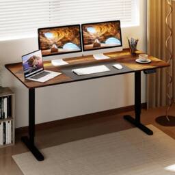 Kelvenix Electric Standing Desk 140 x 70 cm in Brown - Size: 0.6m2 - thumbnail 3