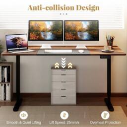 Kelvenix Electric Standing Desk 140 x 70 cm in Brown - Size: 0.6m2 - thumbnail 4
