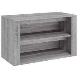 Berkfield Home Shoe Rack Grey Sonoma 75x35x45 cm Engineered Wood - Size: 75 x 35 x 45 cm - thumbnail 3